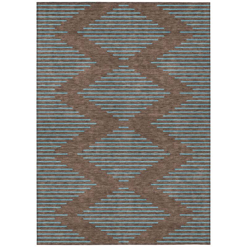 HomeRoots Geometric Transitional Rectangle Outdoor Rug