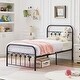 preview thumbnail 15 of 34, Industrial Metal Platform Bed Frame with Headboard Twin/Full/Queen/King Size Bed