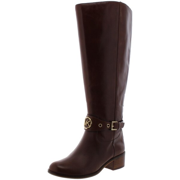 michael kors black leather riding boots