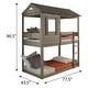 preview thumbnail 4 of 5, Rustic Grey Twin Over Twin Bunk Bed with Built-in Ladder,Guardrails