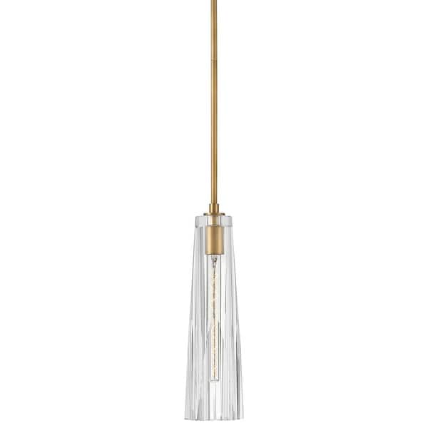 slide 1 of 1, Fredrick Ramond FR31107-CL Cosette 1 Light 5" Wide Mini Pendant with Heritage Brass