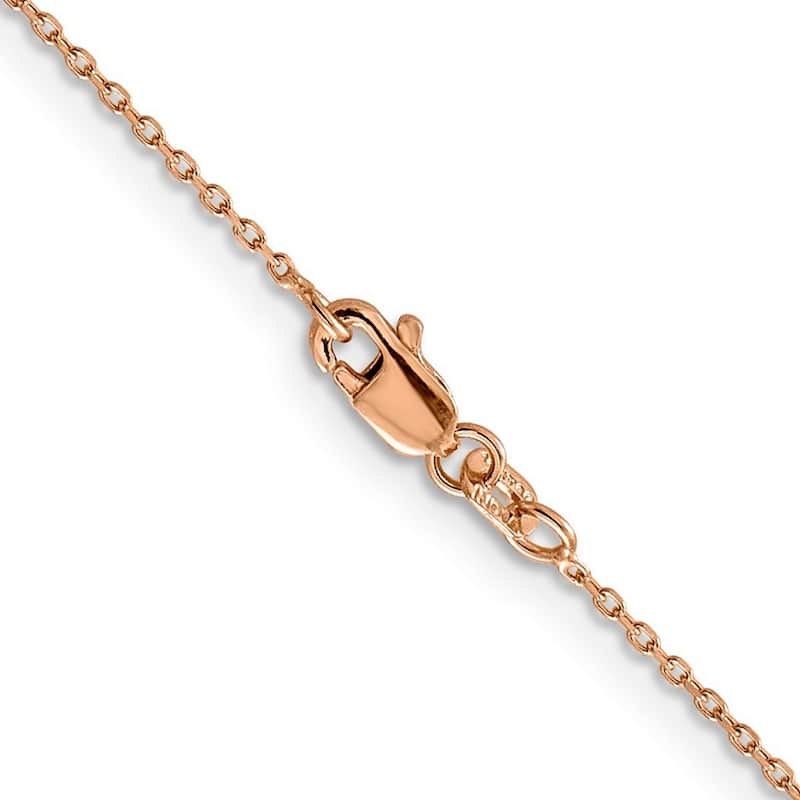 Curata 14k Rose Gold 10" 1.0mm Cable Chain Anklet (Lobster-claw)