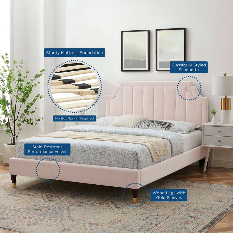 Sienna Performance Velvet Full Platform Bed