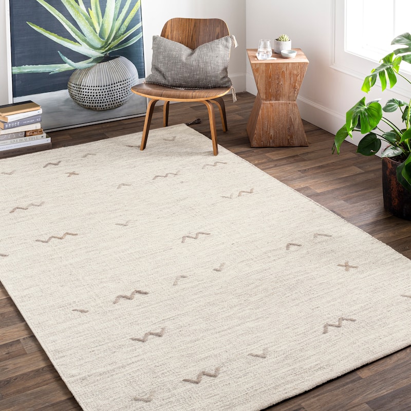Livabliss Arguello Handmade Wool Tribal Area Rug - 8' x 11' - 8' x 11' - Light Grey - 8' x 11'