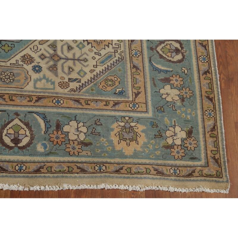 Geometric Tabriz Persian Vintage Area Rug Handmade Bedroom Wool Carpet - 8'0"x 11'0"