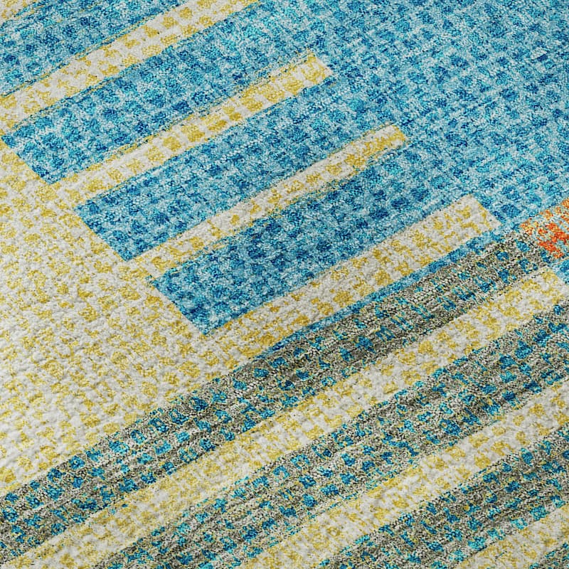 Premium Washable Super Soft Geo Stripe Mayfield Rug