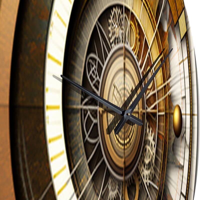 Designart "Caclulating The Universe Vintage Spiral Art I" Abstract Spirals Oversized Wall Clock
