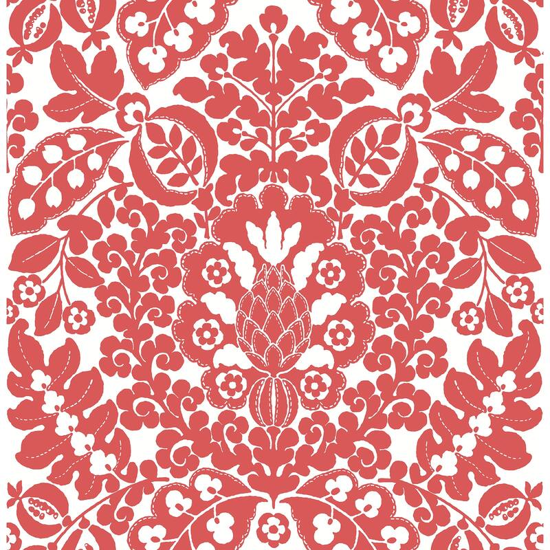 A-Street Prints Marni Red Fruit Damask Wallpaper