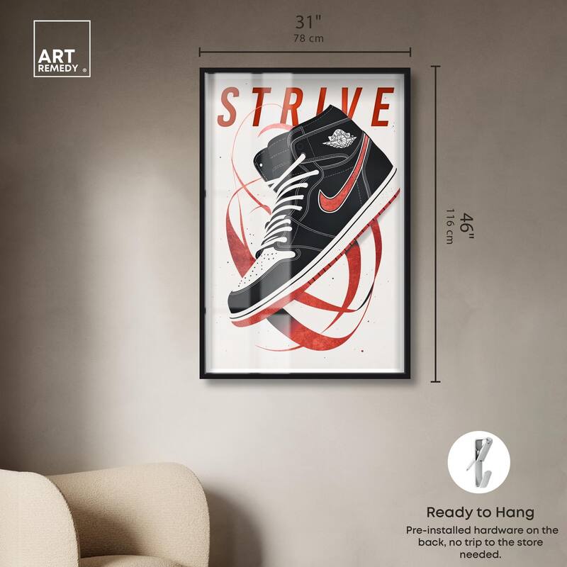 Red Ribbon Sneaker Shadowbox by Art Remedy
