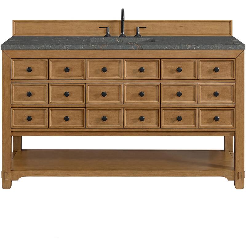 James Martin Vanities 505-V60S-FPBL Malibu 60" Free Standing Single - Amber Birch - Wood Finish