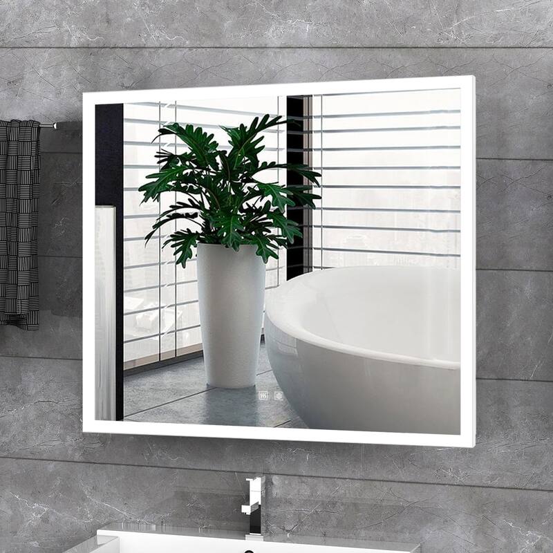 Aurorium LED Bathroom Vanity Mirror - N/A - 30 in W x 28 in H