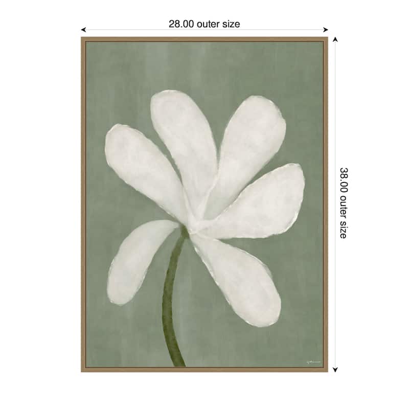 Kate and Laurel White Floral by Gabrielly Guedes Framed Canvas Wall Art Print