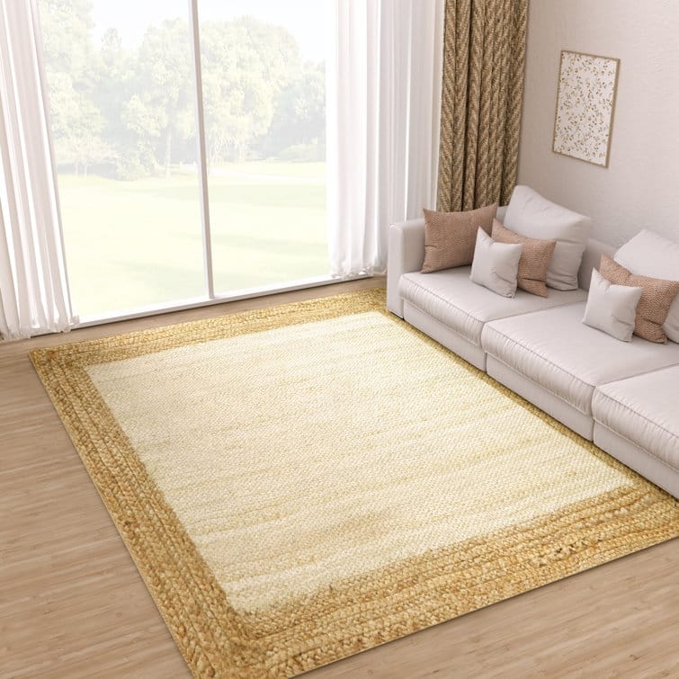 Jute Hand Braided Zigzag Stitch Natural Fibers Farmhouse Style Area Rug
