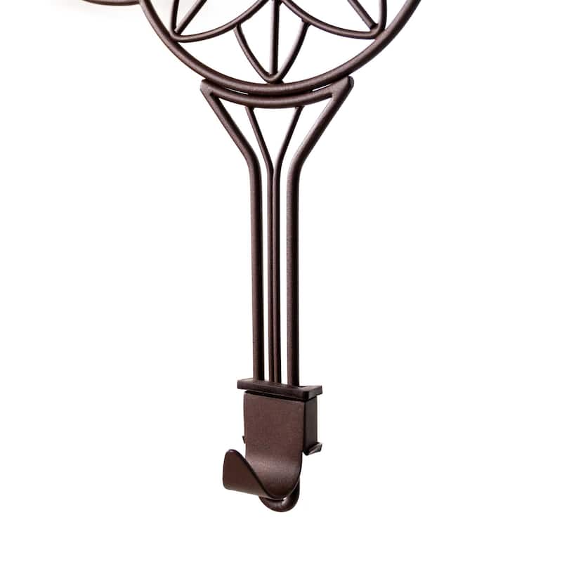 Adjustable Wreath Hanger for Door - Flower (Brown) - Brown