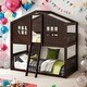 preview thumbnail 2 of 40, Modren Twin Over Twin House Bunk Bed With Ladder And Solid Construction