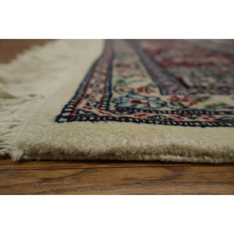 Hand Knotted Oriental 100% Wool Carpet Traditional Floral Beige & Ivories Aubusson Area Rug - 9' 0'' X 6' 0''