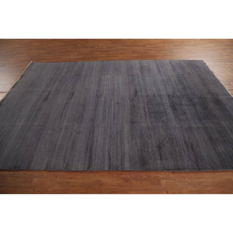 Grays & Blues Modern Gabbeh Oriental Area Rug Hand-Knotted Wool Carpet - 6'5" x 9'5"