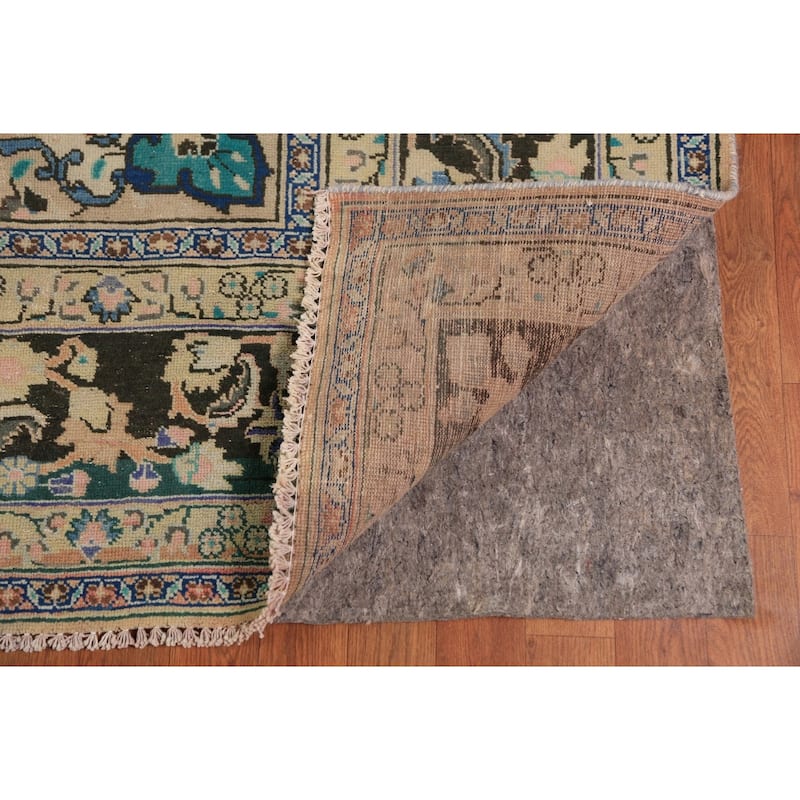 Traditional Floral Mashad Persian Rug Handmade Wool Carpet - 9'9"x 12'6"