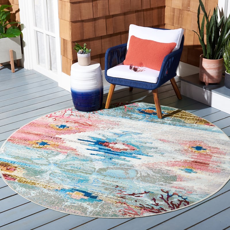 SAFAVIEH Barbados Profira Tropical Indoor/ Outdoor Waterproof Patio Backyard Rug