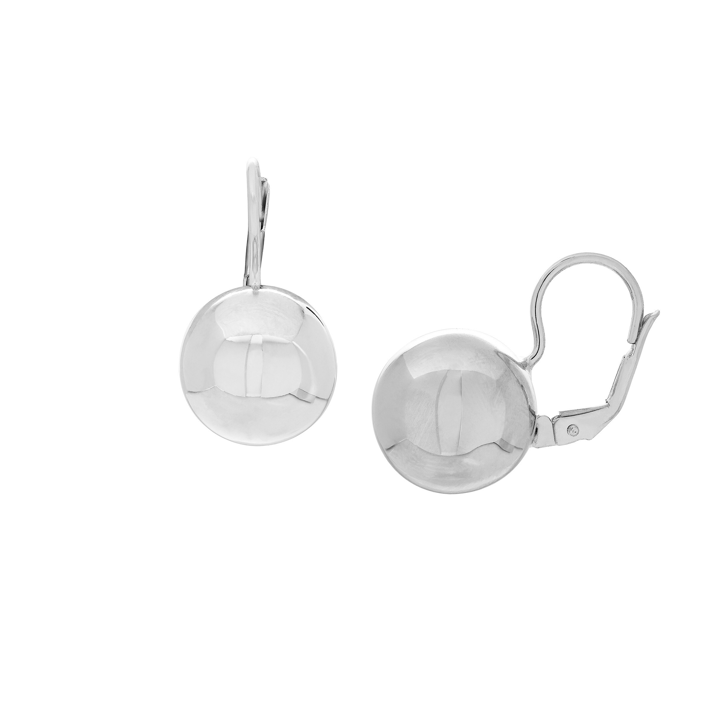 Italian Sterling Silver Solid LeverBack Ball Earrings