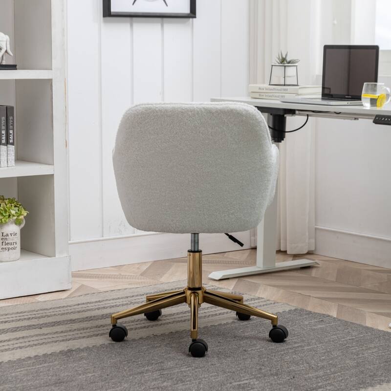Teddy Fabric Adjustable Height Home Office Swivel Chair with Universal Wheel