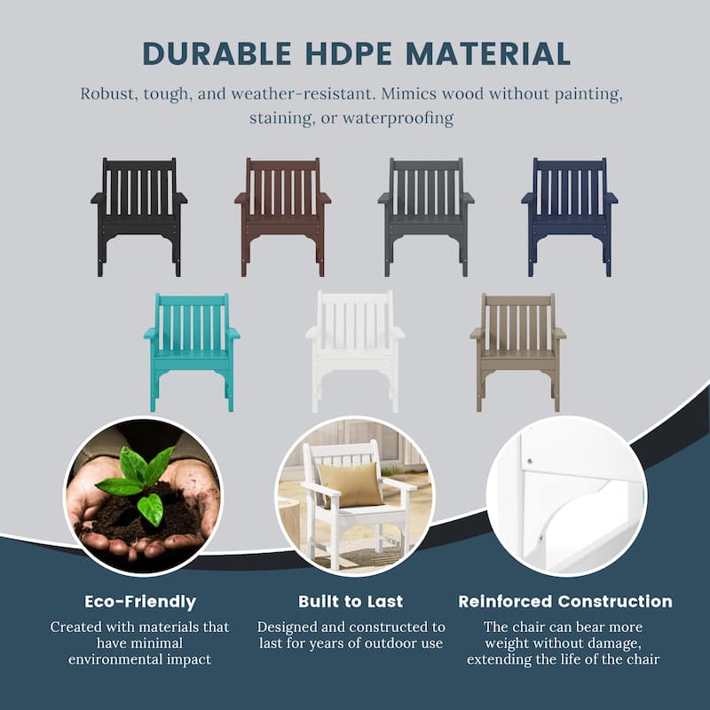 Laguna Outdoor Dining Poly Garden Arm Chair (Set of 2)