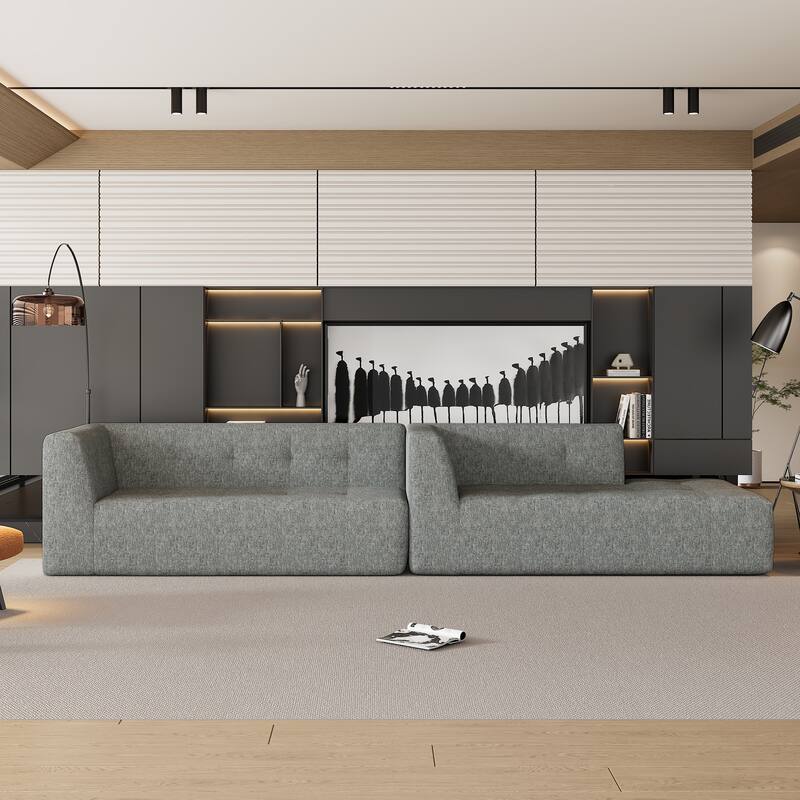 L-Shaped Modular Modular Combination Living Room Sofa Set Modern Minimalist Sofa, Upholstered Deep Seat Couches