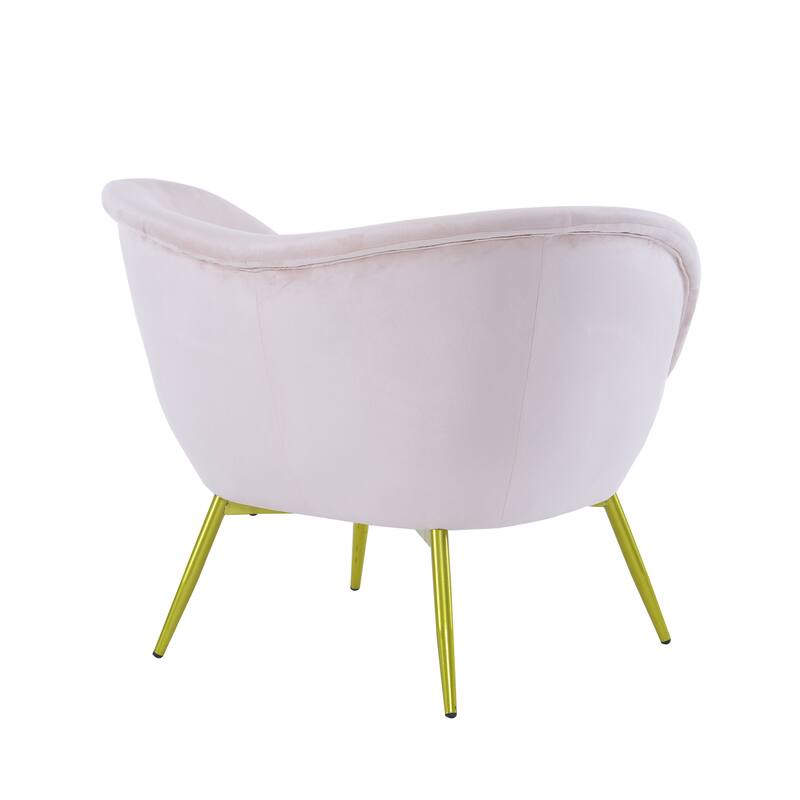 Modern Accent Chair for Living Room, Lounge Chair for Bedroom with Gold Metal Legs, Vanity Chair for Makeup Room