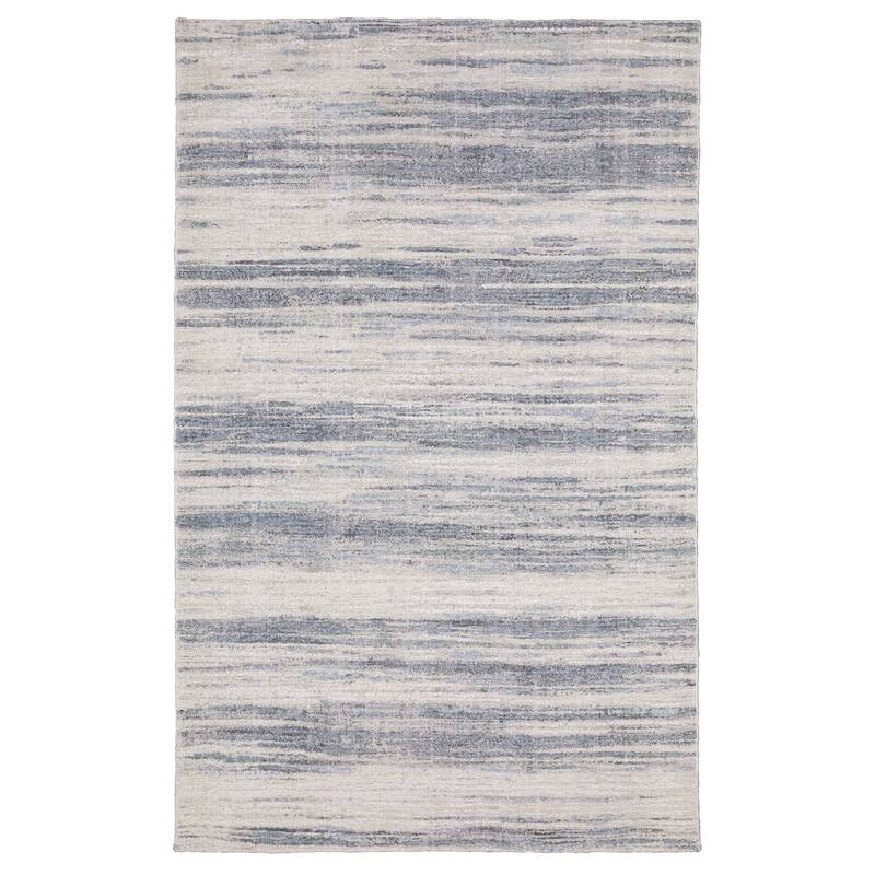 Cameryn Textural Distressed Stripe Area Rug - 2'6" x 10' - Ivory/ Blue