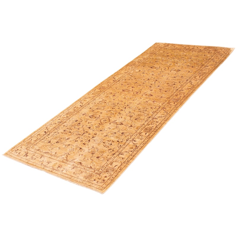 ECARPETGALLERY Hand-knotted Peshawar Oushak Khaki Wool Rug - 4'8 x 11'7