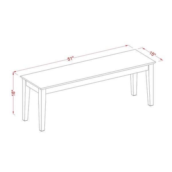 East West Furniture Lucien Wooden Seat Single Dining Bench (Finish Bench Option)