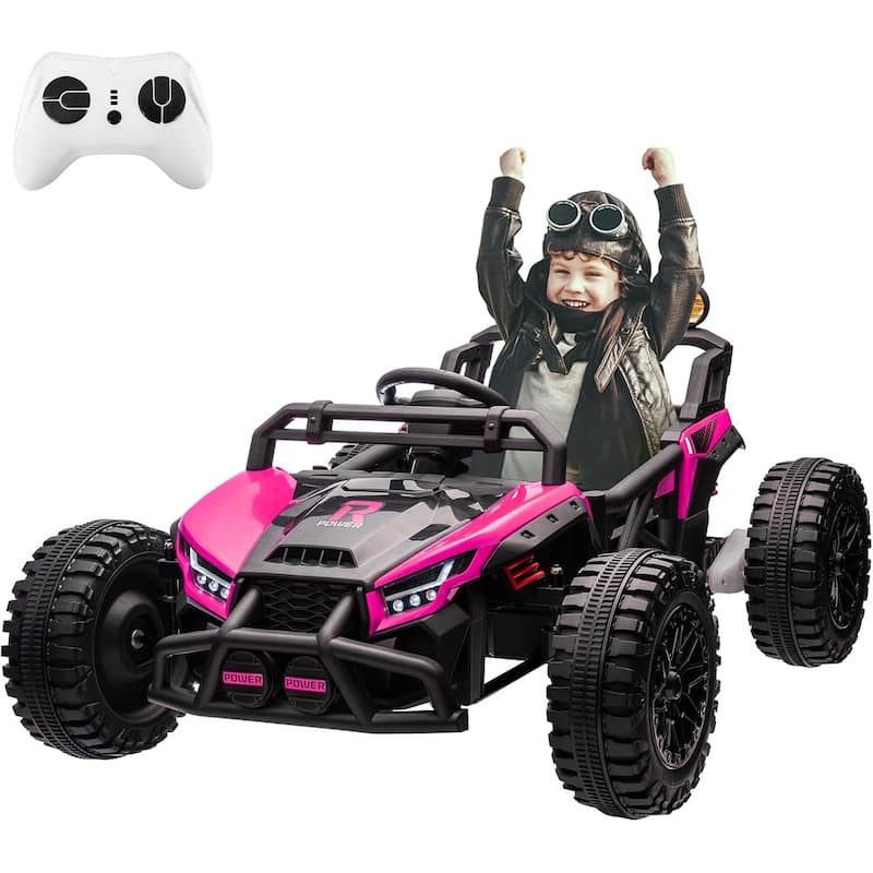 Kids Ride On UTV, 24V Ride On Toys for Big Kids UTV with RC, 130W Motor, Four-Wheel Suspension - pink