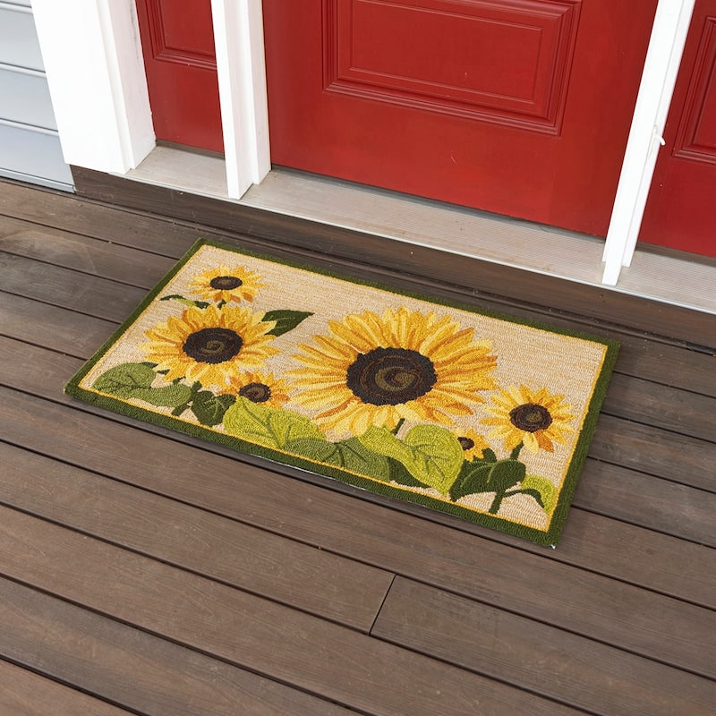Hooked Rug Sunflower Garden 24"x42" - 5.50''W x 4.50''H x 24.00