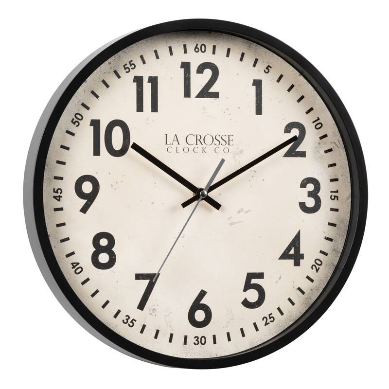 La Crosse Clock 404-3036B 14-Inch Ellis Quartz Analog Wall Clock