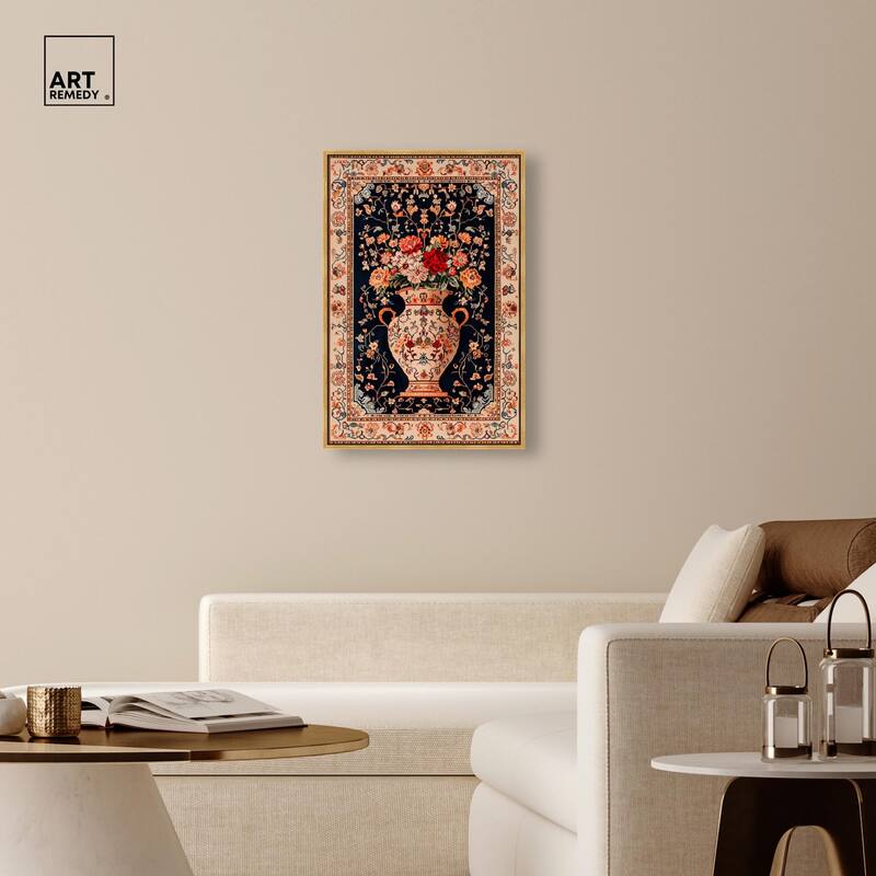 Persian Vase and Flowers Canvas by Art Remedy