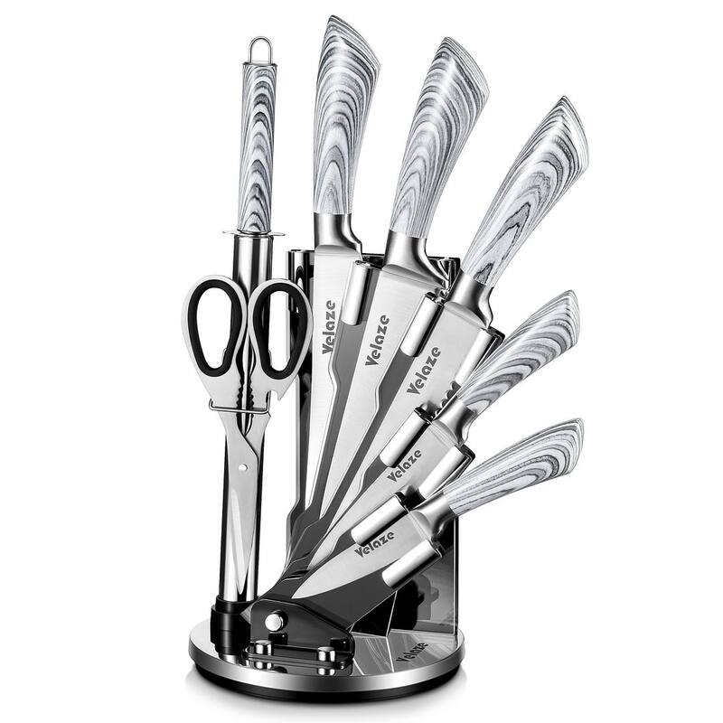 Velaze Aperol 8 pcs Knife Block Set with Storage