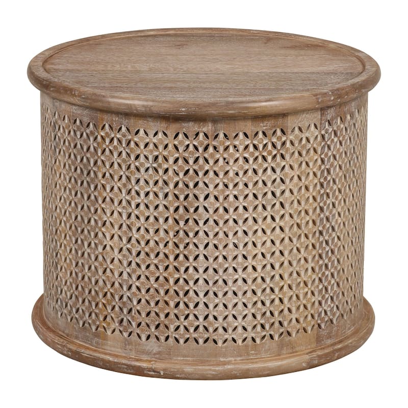 Sumter 23-inch Diameter Mango Wood Drum Coffee Table
