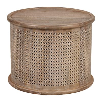 Sumter 23-inch Diameter Mango Wood Drum Coffee Table
