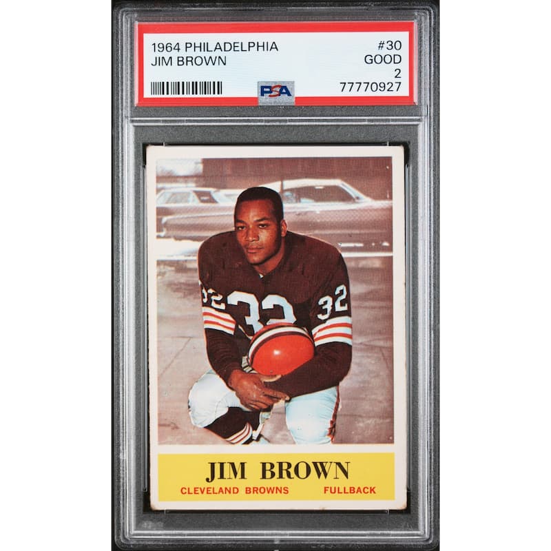Jim Brown 1964 Philadelphia Football Card #30 Graded PSA 2 77770927 - 8'6" x 11'6"