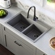 preview thumbnail 9 of 74, Karran 33" Top Mount Double Equal Bowl Quartz Kitchen Sink Kit - 33" x 22" x 9"