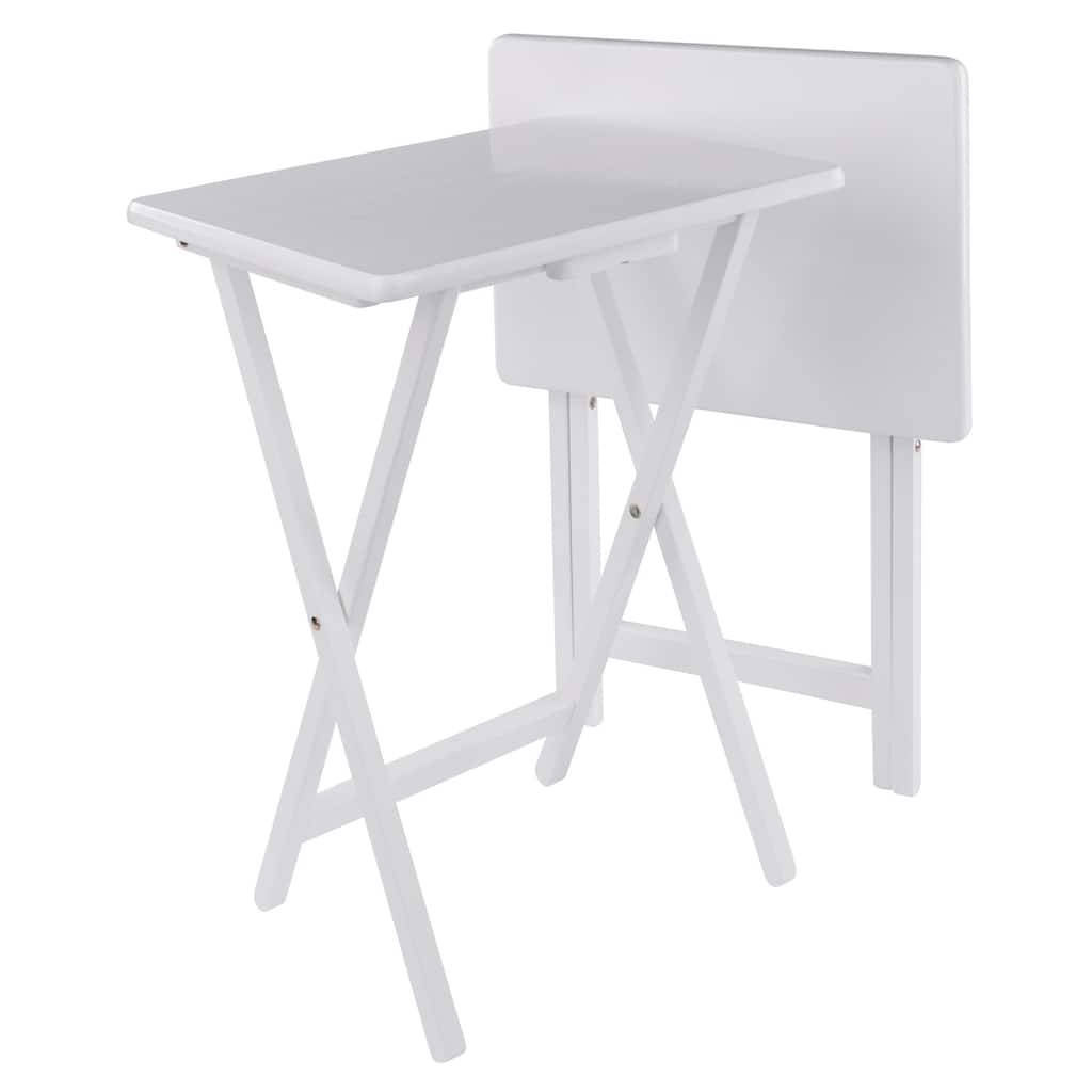 Alex Set of 2 Snack Tables White Finish