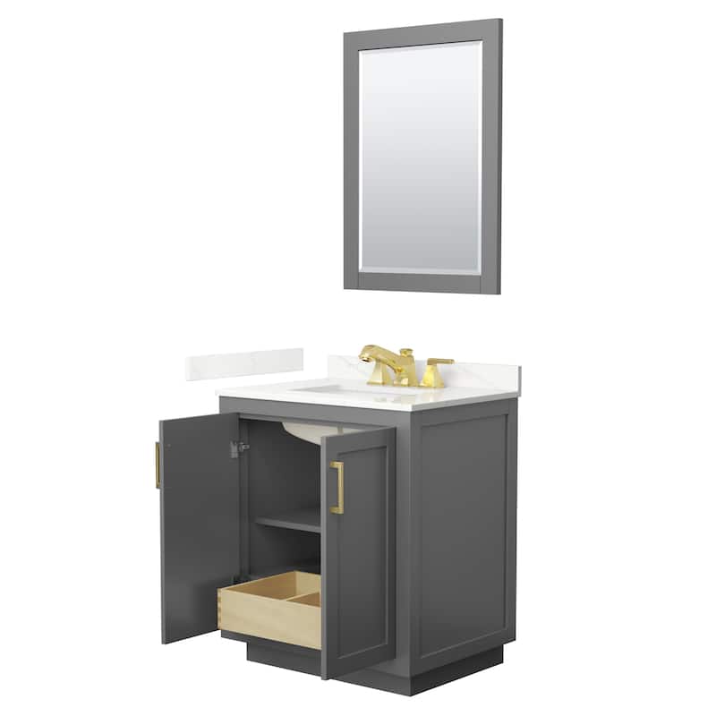 Miranda 30-inch Single Vanity, Quartz Top, 24-inch Mirror