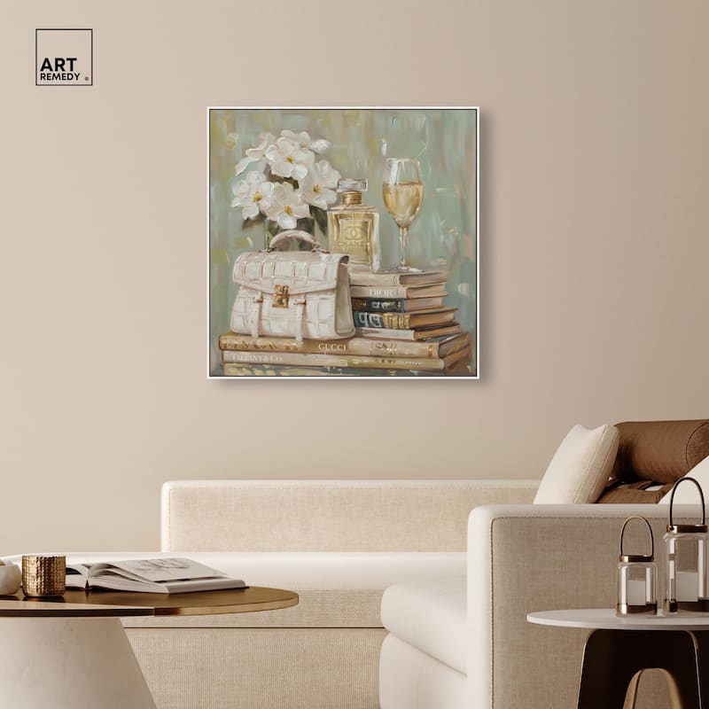 Sage Green Glam Canvas by Art Remedy