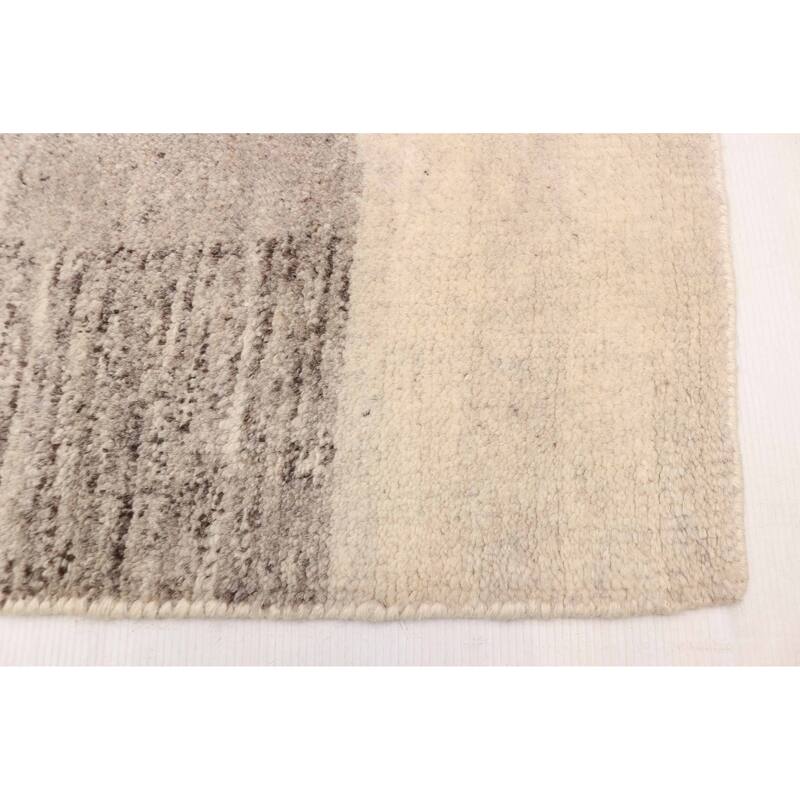 ECARPETGALLERY Hand-knotted Tangier Light Grey Wool Rug - 5'3 x 7'3