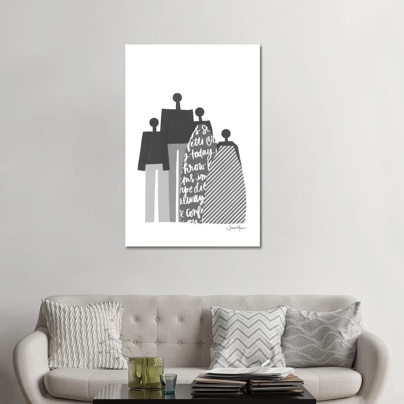 iCanvas "African Family Portrait In Black & White" by LouLouArtStudio Canvas Print - 48x32x1.5