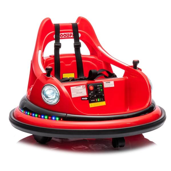 slide 2 of 80, Electric Bumper Car for Kids 1.5-5 Years Old with 360° Spin and Bluetooth. Red
