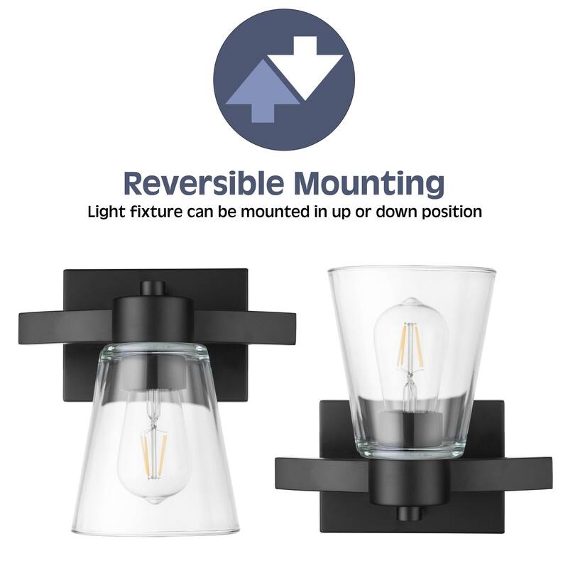 Prominence Home Fairendale Matte Black Farmhouse Vanity Light - Matte Black
