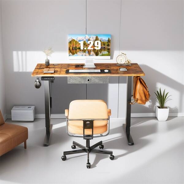 Stylish Rising Desk Electric Standing Desk w/Drawer Adjustable Desk Ergonomic Rising Desk ...