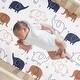 preview thumbnail 5 of 7, Lambs & Ivy Playful Elephant Blue/White Cotton 3-Piece Baby Crib Bedding Set