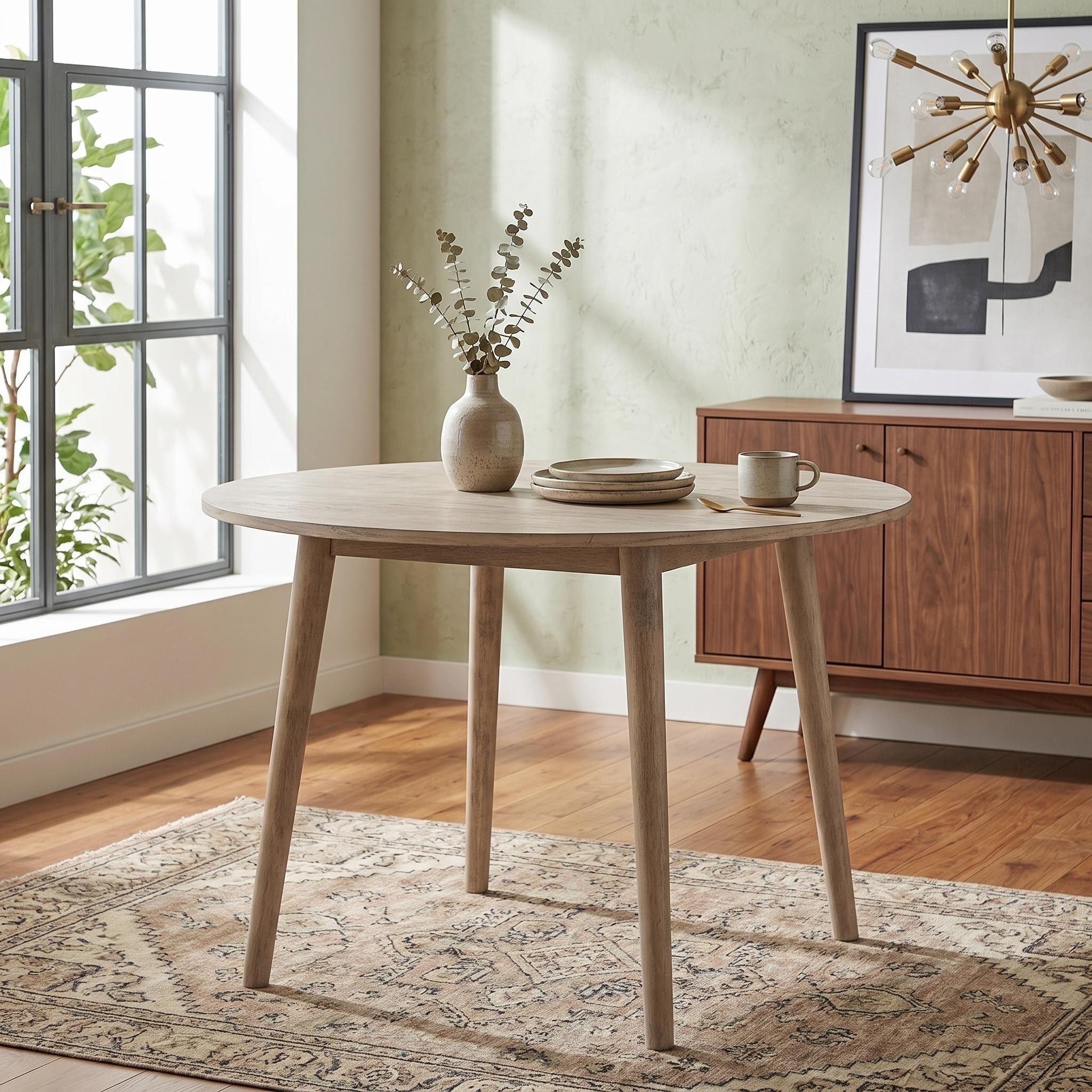 Furniture of America Galgary Mid-Century Modern 42-inch Wood Round Dining Table
